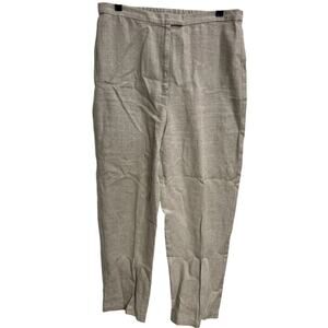 Eileen Fisher Beige 100% Linen Lightweight Cropped Pants Boho Sustainable Size M
